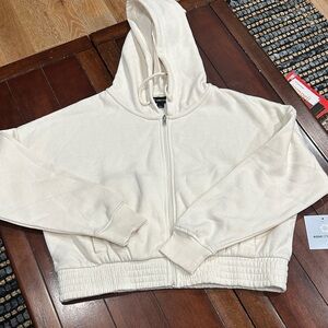 Ease of motion Cream Zip-Up Hoodie